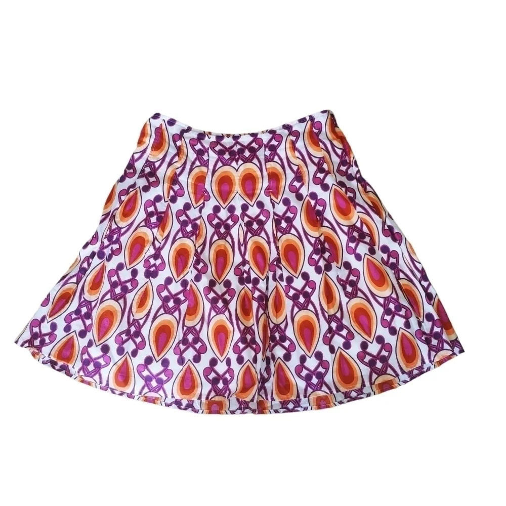 Mossimo Retro Vintage Printed  Lightweight A-Line Full Skirt Pleats 6
